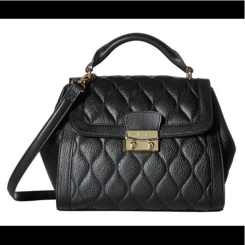 Vera Bradley mini Stella satchel black quilted NEW